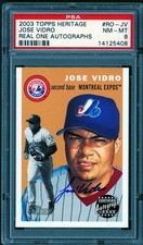 2003 Topps Heritage RO-JV Jose Vidro - Montreal Expos Autograph PSA 8 NM-MT