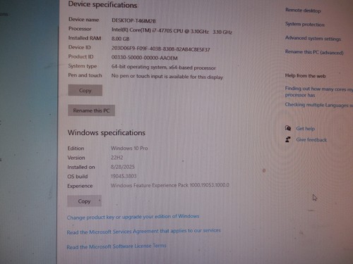 Dell OptiPlex 7020 SFF PC Core i7-4770 3.10 GHz 8GB DDR3 118GB SSD Win 10 Pro - Picture 3 of 6