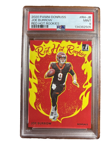 2020 Panini Donruss Red Hot Rookies Joe Burrow #RH-JB PSA 9 🔥