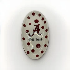 Alabama Crimson Tide Magnolia Lane Oval Platter Roll Tide Polka Dot 12”x6.5”