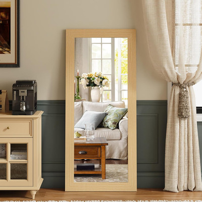 Rustic 56''X20'' Full Length Mirror with Wood Frame - Leaning or Wall-Mounted