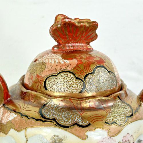Antique Japanese Kutani Porcelain Tea Set with Tray C. 19th/20th Century #232 - Picture 4 of 24