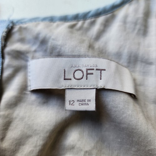 Ann Taylor Loft Damen Ösen Kleid Fit & Flare Spitze hellblau beige Baumwolle 12 - Bild 17 von 17