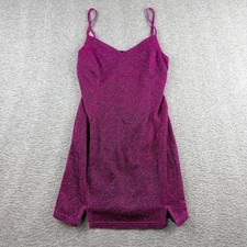 Lulus Magenta Pink Glitter Mini Dress Women's S Sparkly Bodycon Party Cocktail