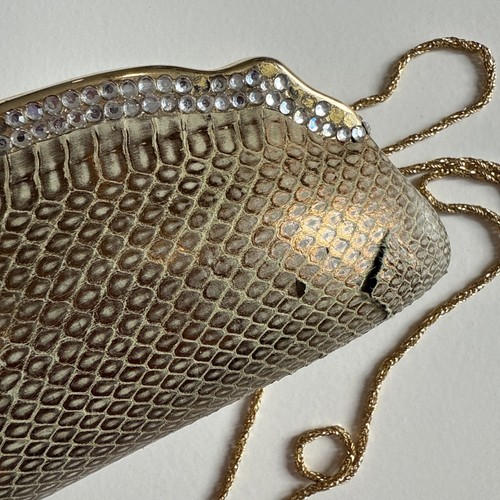 Vintage Judith Leiber Rhinestone Minaudiere Clutch Handbag - Picture 8 of 12