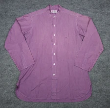 Turnbull & Asser Shirt Men's (FITS 46" Chest) Striped Pink Band Collar Cotton