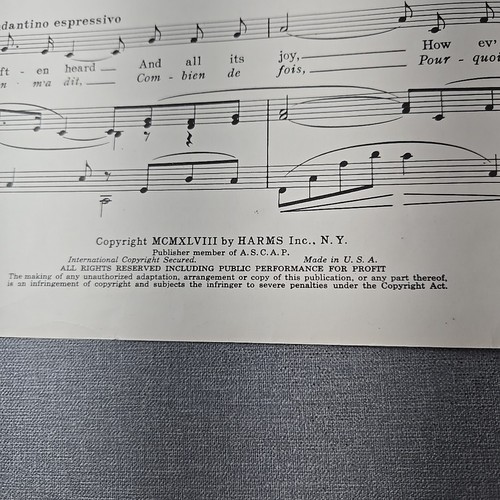 Deep in My Heart Dear By Donnelly & Renaud 1958 Sheet Music French & English - Picture 5 of 7