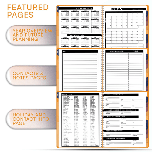 2025 Appointment Book & Planner   8.5 x 11 inches Large Tabbed Daily Hourly - Picture 3 of 8