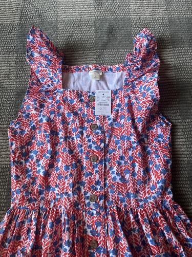 NWT J Crew Crewcuts Poplin Button-Front Cotton Dress Front Pockets Sz 16 - Picture 3 of 7