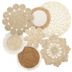 7 Pcs Boho Wall Basket Decor, Rattan Wicker Boho Wall Decor, Hanging Woven Ba...