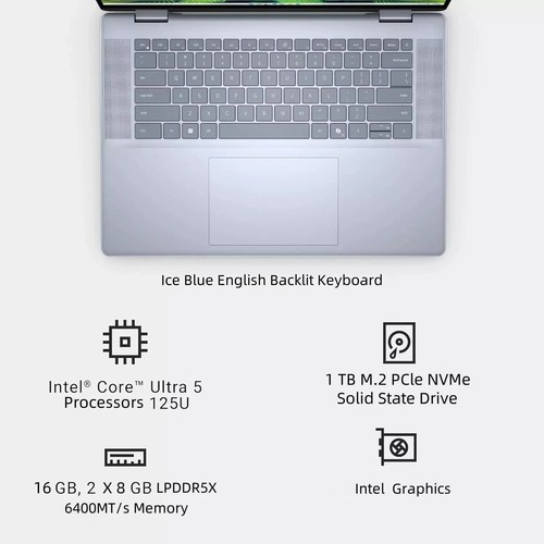 2025 Dell Inspiron 16"Laptop computer Touchscreen Backlit Ultra5,16G RAM 2TB SSD - Picture 5 of 7
