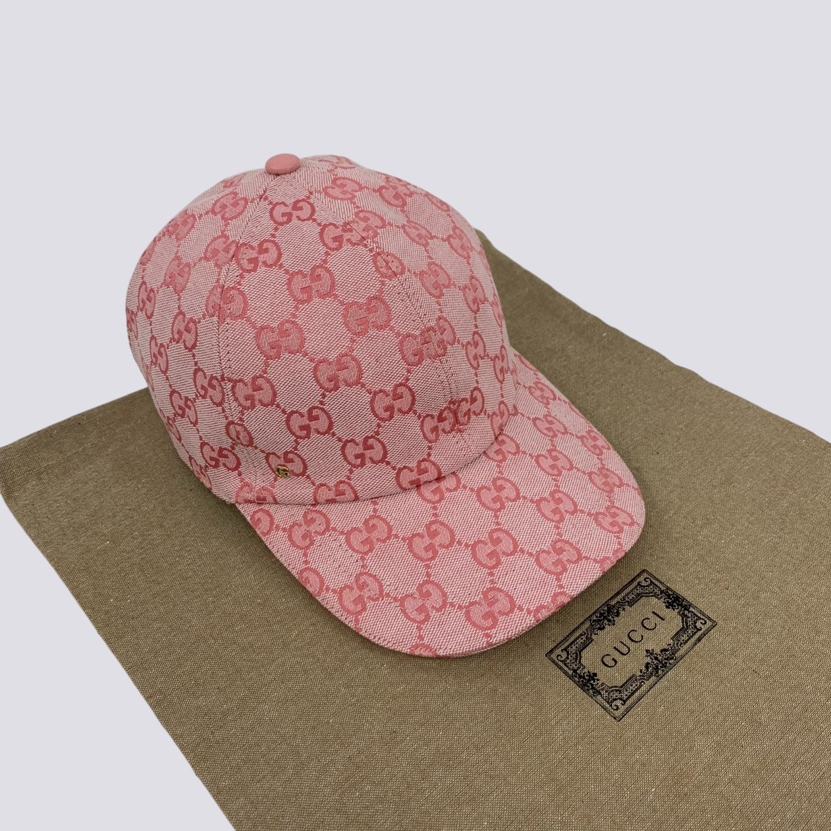 キャップ Gucci Pink Cotton Baseball Cap Gucci GG Monogram Canvas Cotton Baseball Cap Head Hat Pink
