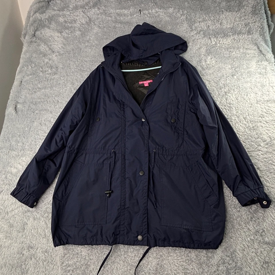 Chaqueta Parka 3 en 1 Forrada de Vellón con Capucha Azul Marino Talla Grande L 18/20 Woman Within Foto 2 de 4