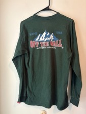 Vans Off The Wall Maroon Double Sided Graphic Long Sleeve Tee Skateboard Size M