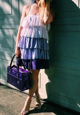 Erin Fetherston Target purple lilac layered tiered ruffle dress sz 2XS 32/28