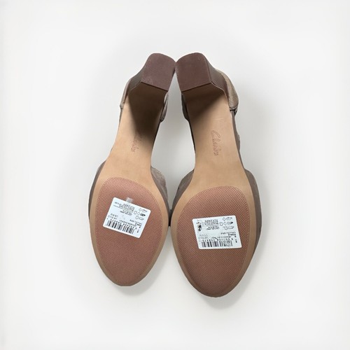 Clarks Jenness Energy Neu mit Etikett taupe Wildleder perforiert offene Zehenpartie Sandalen Größe 6 ohne Karton - Bild 12 von 16
