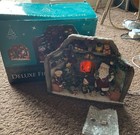Vintage Christmas deluxe fireplace scene flickering light