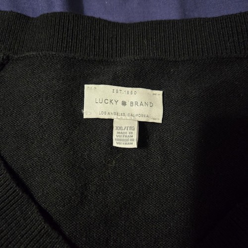 Lucky Brand Damen V-Neck Pullover Gr. XXL schwarz kurze Seitenschlitze weich Basic - Bild 2 von 5