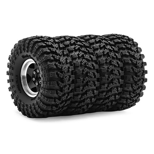 4Pcs 1.3" Alloy Wheel Rim Rubber Tire for 1/18 TRX4M SCX24 FMS Ascent-18 RC Car - Picture 4 of 20