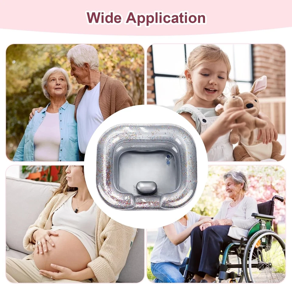 Inflatable Hair Washing Basin, Portable Shampoo Bowl 23.6*19.6*8.26', Gray  - Image 4 of 4