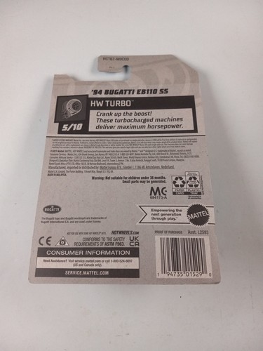 2022 Hot Wheels '94 Bugatti EB110 SS Yellow 65/250 HW Turbo 5/10 NEW - Picture 2 of 2