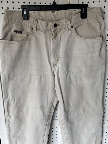 Vintage LEE Jeans Cream Beige 34x30 Relaxed Fit Straight Leg Men's - Picture 2 of 10