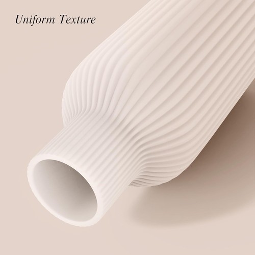 Vase, White Ceramic Flower Minimalist Modern Home Decor, Matte - Imagen 6 de 9