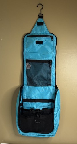LL Bean Personal Organizer Toiletry Bag Medium Nylon Hanging Bag Blue - Picture 5 of 12