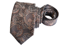 TASSO ELBA MEN'S TIE BROWN/PAISLEY WIDTH: 3.25" LENGTH: 60"