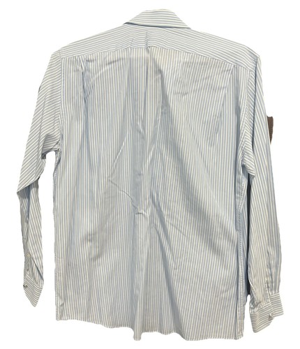 Camicia elegante formale con bottoni Hermes Paris blu chiaro e bianco - Uomo taglia 41/16 - Foto 5 di 10