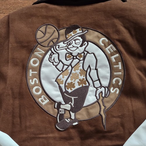 NWT Ultra Game NBA Boston Celtics Varsity Jacket Mens Size Large Corduroy Collar - Picture 10 of 13