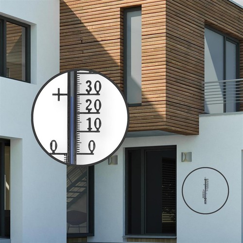 2 Stück Metall Thermometer Set 27cm für Innen Zimmer Außen Garten Balkon Analog - Bild 7 von 8