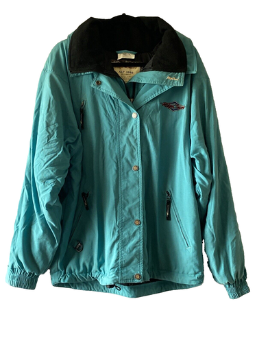 Rip Curl ALP 3000 Snow Jacket Womens Size 12 Green Zip Hood Pockets Vintage - Picture 2 of 22