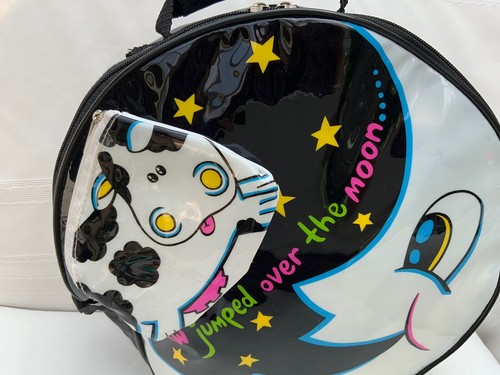 Dover Kidz 12” Round Backpack Cow Jumped Over The Moon Patent Leather Travel Bag - Picture 2 of 10