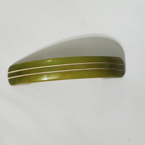 Art Deco Bakelite Catalin Olive Green Drawer Cabinet Handle Pull - Picture 9 of 22