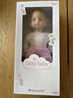 American Girl Bitty Baby 6 Bb6 Pink Stripe Green Eyes Blonde Hair New In Box