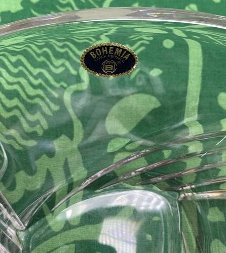 Bohemia Czech Republic Crystal Decorative Clear Glass Bowl Candy Dish - Picture 4 of 13