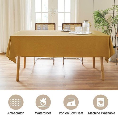 Textured 60 Inch Round Tablecloth Up to 40'' Tables Waterproof Spill-Proof Wi... - Picture 4 of 8