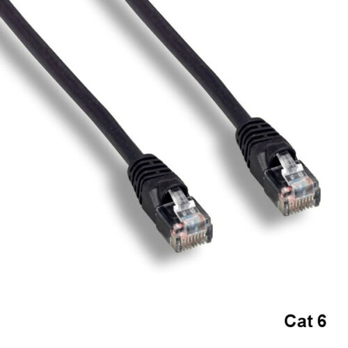 Black 1 Feet Cat6 UTP Ethernet Patch Cable 550MHz RJ-45 Snagless Molded Boot