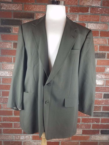 Blazer Hart Schaffner & Marx Famous-Barr 44L Gris Chaqueta 2 Botones Lana Virgen - Imagen 3 de 9
