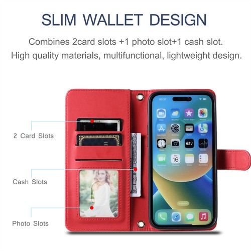 Leather Wallet Card Fashion Case Cover For iPhone 16 15 Pro Max 14 13 12 11 XR - Picture 66 of 83