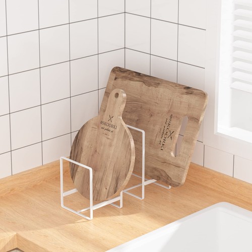 Hikinlichi 2 Large 1 Small Plate Holders Organizers Gray Upright Cabinet Dish... - Picture 9 of 9