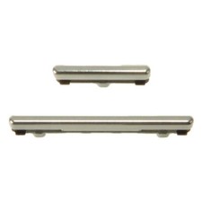 Cosmetic Button Set Power Volume for Samsung Galaxy Note 10 Silver Replacement