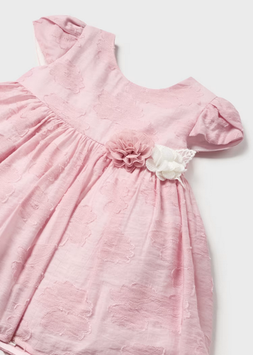 ABITO VESTITO CERIMONIA NEONATA MAYORAL 01901 1901 COTONE 43 ROSA ORIGINALPE2024 - Picture 3 of 3