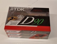TDK D90 blank cassette tape 3 pack Type I New Sealed 