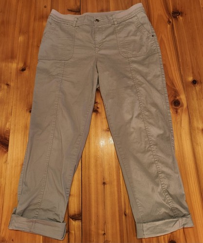 Croft & Barrow Damen grau wandelbar Stretch Hose/Capri's W) Taschen Größe 14