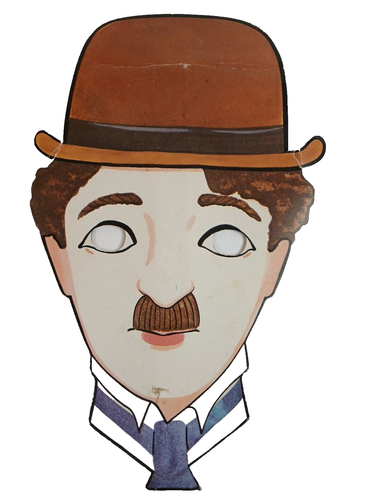 Máscaras de cartón en palos Charlie Chaplin y policía/Bobby de colección - Imagen 3 de 12