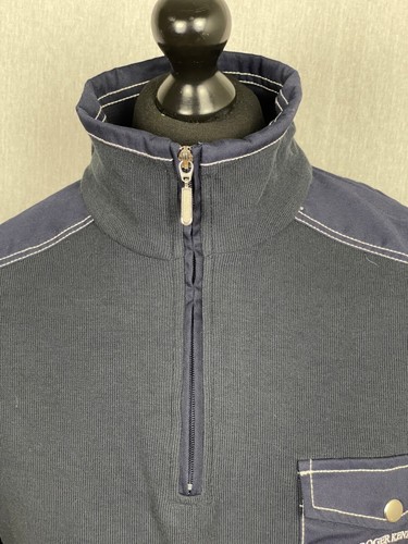 Roger Kent Sailing Navy Blue Sweater Men's Size L 1/4 Zip Pullover Jumper - Picture 12 of 14