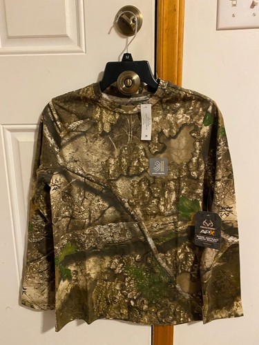 NEW BOY'S SIZE 14-16 REALTREE APX SCENT CONTROL HUNTING CAMO LONG SLEEVE T-SHIRT - Picture 6 of 8