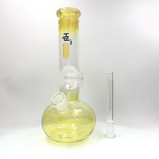 Bong in vetro 11 pollici fatto a mano in argento fumato con logo preciso